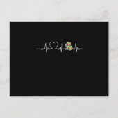 ハートパズルピース心拍カッコいい自閉症の認識 案内ポストカード (正面)