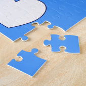 ハートパズル青と白 ジグソーパズル (側面)