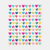 ハートパターかわいらしンモダンポップ・アートの図形 フリースブランケット (正面)