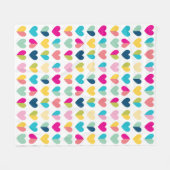 ハートパターかわいらしンモダンポップ・アートの図形 フリースブランケット (正面(横))