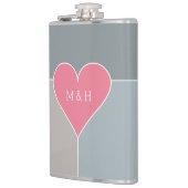 ハートパターカスタムンのモノグラムフラスコ フラスク (左)