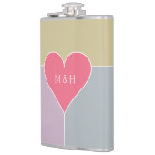 ハートパターカスタムンのモノグラムフラスコ フラスク (左)