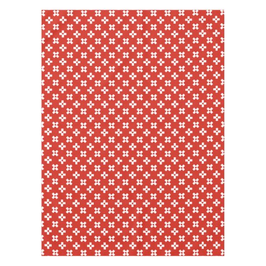 ハートパターンが付いているスイス連邦共和国の旗 テーブルクロス (正面)