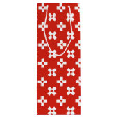 ハートパターンが付いているスイス連邦共和国の旗 ワインギフトバッグ (裏面)