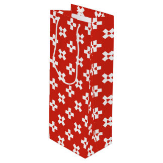 ハートパターンが付いているスイス連邦共和国の旗 ワインギフトバッグ