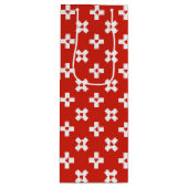 ハートパターンが付いているスイス連邦共和国の旗 ワインギフトバッグ (正面)