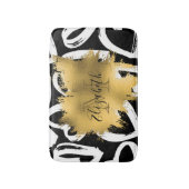 ハートパターンと黄金箔 バスマット (正面縦)