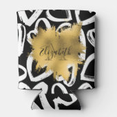 ハートパターンと黄金箔 缶クーラー (裏面)