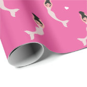 ハートパターンを持つ微笑の人魚 ラッピングペーパー (ロールコーナー)
