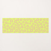 ハートパターンイエローピンク(名前とイニシャル) ヨガマット (裏面(横))