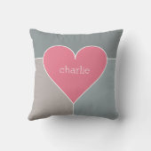 ハートパターンカスタムなモノグラムの装飾用クッション クッション (裏面)