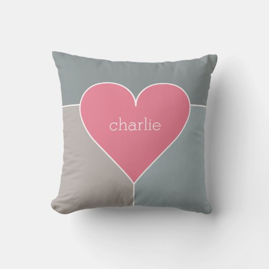 ハートパターンカスタムなモノグラムの装飾用クッション クッション (正面)