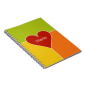 ハートパターンカスタムモノグラム手帳 ノートブック (右側)