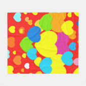 ハートパターンデザイン フリースブランケット (正面(横))