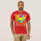 ハートパターンデザイン Tシャツ (正面フル)