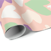 ハートパターンバレンタインデラッピング紙 ラッピングペーパー (ロールコーナー)