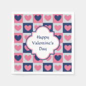 ハートパターンバレンタイン スタンダードカクテルナプキン (正面)