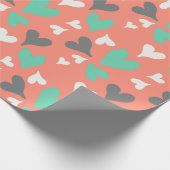 ハートパターンバレンティンラッピング紙 ラッピングペーパー (角)