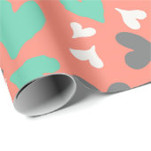 ハートパターンバレンティンラッピング紙 ラッピングペーパー (ロールコーナー)