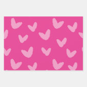 ハートパターンピンクカラーズスイートラブアーティザン ラッピングペーパーシート (正面3)