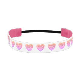 ハートパターンモダンピンク アスレチックヘッドバンド