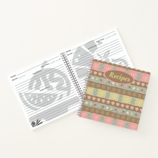 ハートパターンレシピノートブック ノートブック (内部)