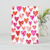 ハートパターンレッドピンクバレンタイン シーズンカード (スタンド正面)