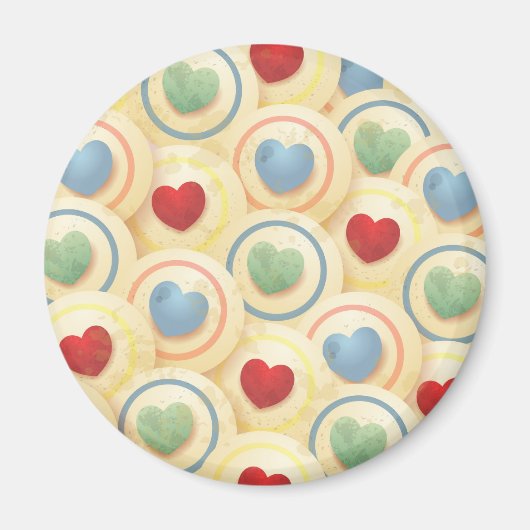 ハートパターンヴィンテージスタイル マグネット (正面)