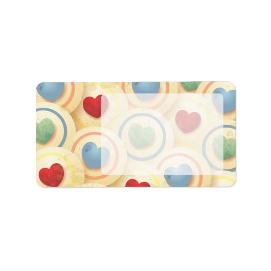 ハートパターンヴィンテージスタイル ラベル (正面)