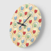 ハートパターンヴィンテージスタイル ラージ壁時計 (傾斜)