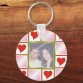 ハートパターン写真キーホルダー キーホルダー (正面)