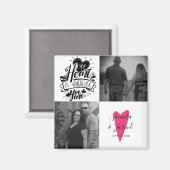 ハートパターン写真コラージバレンタインデーのカード マグネット (正面/裏面)