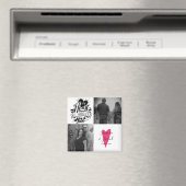 ハートパターン写真コラージバレンタインデーのカード マグネット (インサイチュ (食洗機))