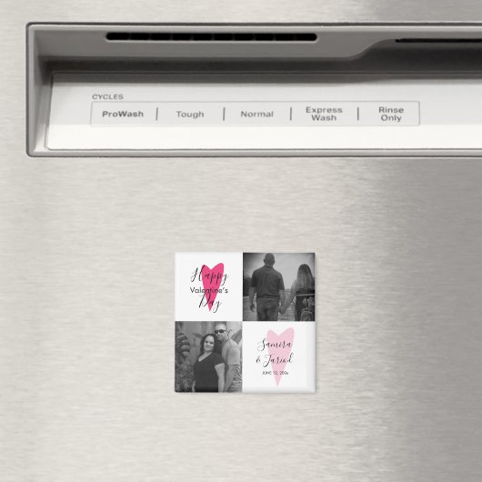 ハートパターン写真コラージバレンタインデーのカード マグネット (インサイチュ (食洗機))