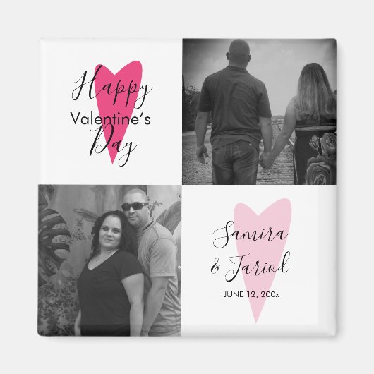 ハートパターン写真コラージバレンタインデーのカード マグネット (正面)