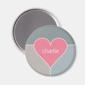 ハートパターン名前をカスタムする磁石 マグネット (正面/裏面)
