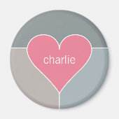 ハートパターン名前をカスタムする磁石 マグネット (正面)