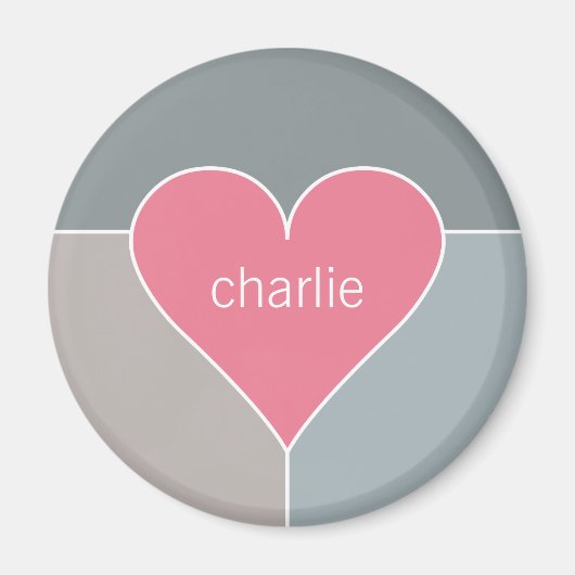 ハートパターン名前をカスタムする磁石 マグネット (正面)