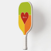 ハートパターン名前をカスタムする ピックルボールラケット (左)