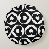 ハートパターン愛グラフィックはっきりした ラウンドクッション (裏面)