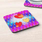 ハートパターン漫画お祝いコースター コースター (左側)