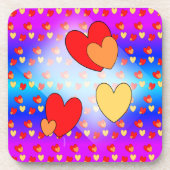 ハートパターン漫画お祝いコースター コースター (正面)