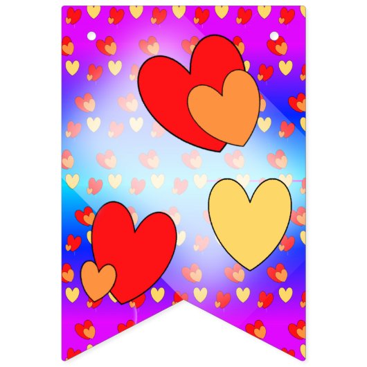 ハートパターン漫画たった今結婚しましたバンティングバナー バンティングフラッグ (第1の旗)