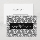 ハートパターン美しいギフト券カード 招待状 (正面/裏面)