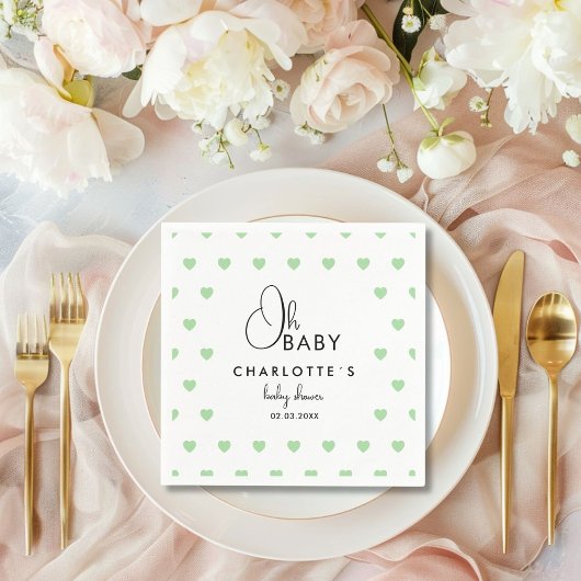 ハートパターン赤ちゃんシャワー スタンダードカクテルナプキン