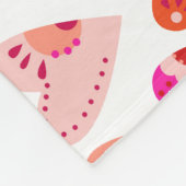 ハートパターン赤ピンクモダン フリースブランケット (角)