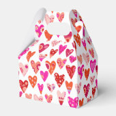 ハートパターン赤ピンク フェイバーボックス (正面サイド)