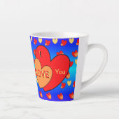 ハートパターン顧客私はあなたを愛するラテマグ カフェラテマグ (右)