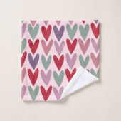 ハートパターン1 バスタオルセット (ウォッシュタオル)