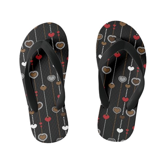 ハートパターン28 キッズビーチサンダル (フットベッド)